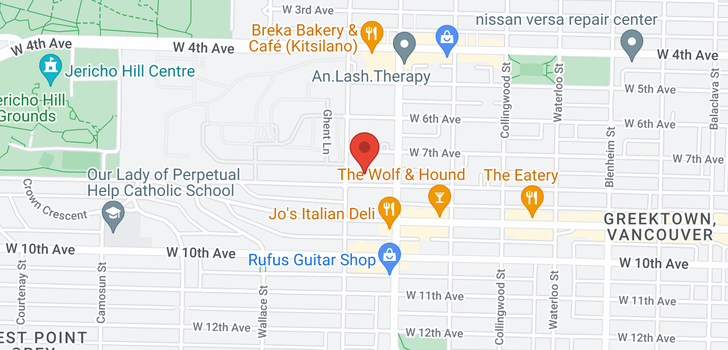 map of 306 3766 W 7TH AVENUE